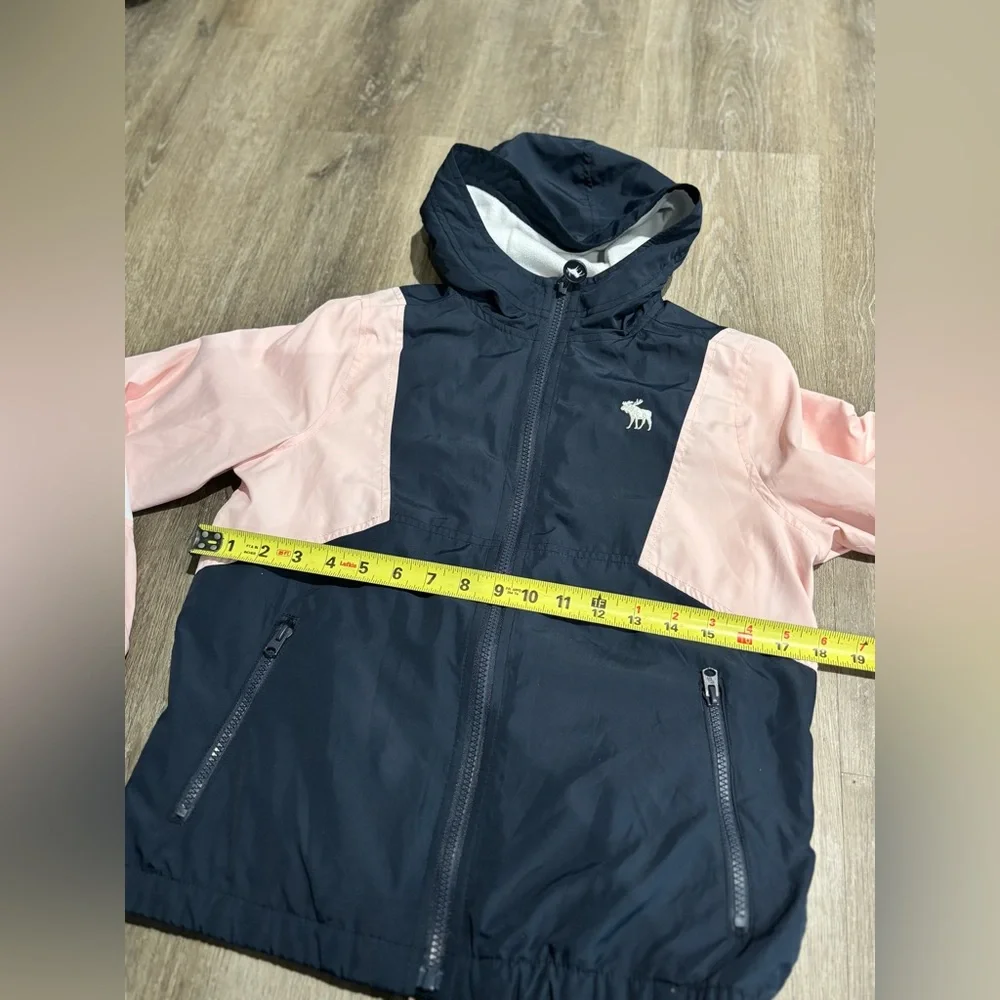 Abercrombie & Fitch Girls Size 9 10 Lined Windbreaker Jacket Blue Pink - Picture 12 of 14
